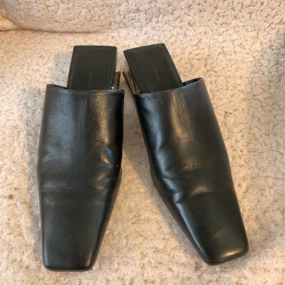 Balenciaga block heel mules